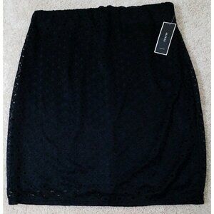 Alfani~Women's Size 14~Deep Black Lace Lined Skirt NWT $59.50